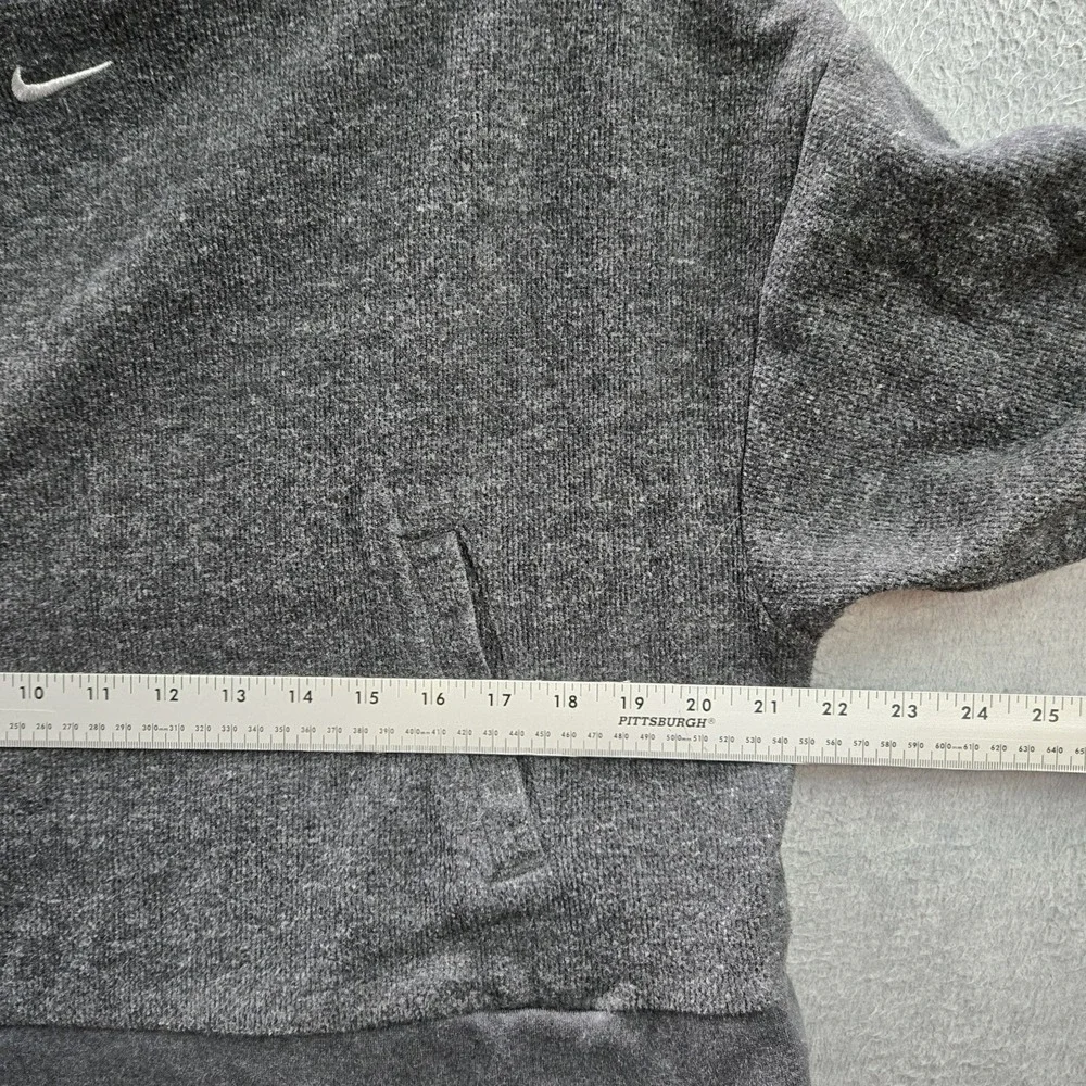 VINTAGE Nike Women Sweatshirt S Gray THERMA-FIT‎ Crop Center Swoosh Logo Y2K